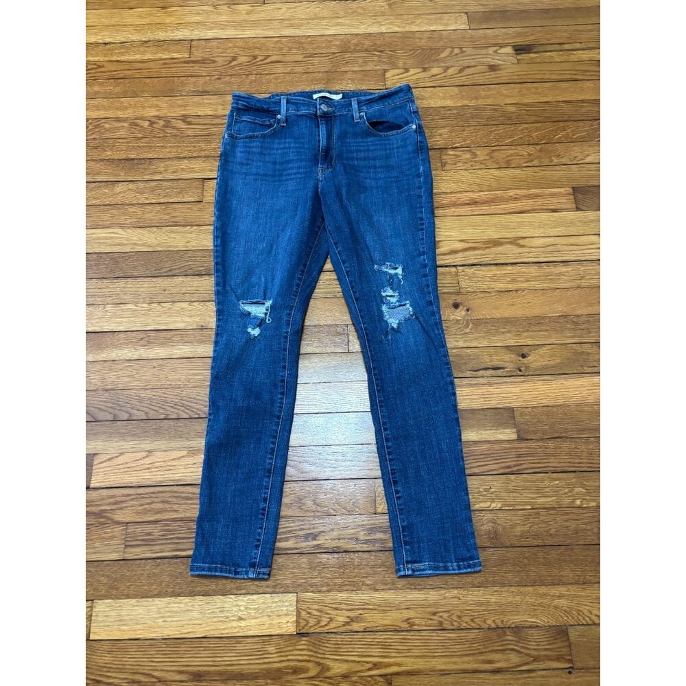 Levi's 721 High Rise Skinny Jeans Womens Size 32 Blue Stretch Denim Pants 32x29